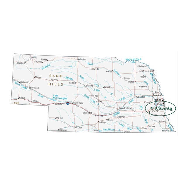 Map of Waverly, NE